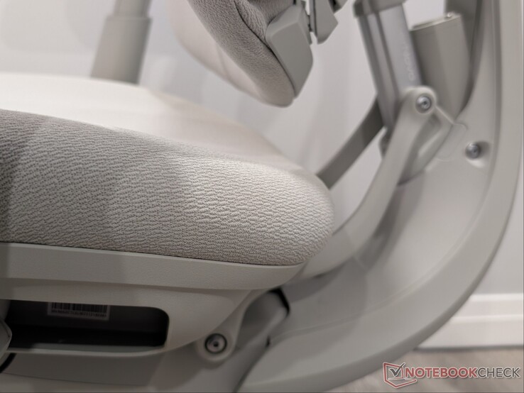 Back of the seat with shorter firmer foam.