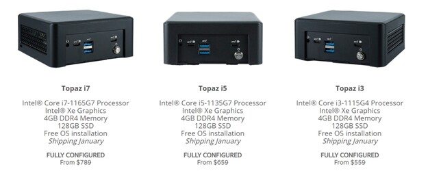 Topaz lineup (Image Source: Simply NUC)