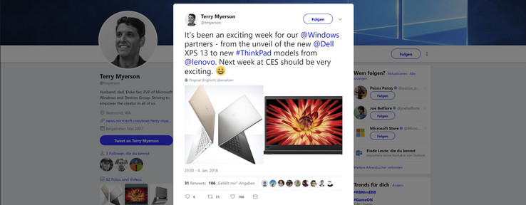 Windows-boss Myerson might have leaked a picture of the ThinkPad X1 Carbon 6