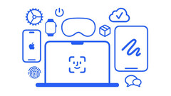 Apple Store app shows an illustration of MacBook with Face ID icon (Image source: Apple)