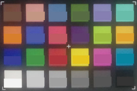 ColorChecker: reference color at bottom.