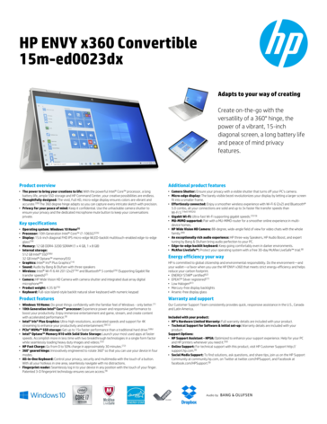 Envy x360 15 (Intel specifications)