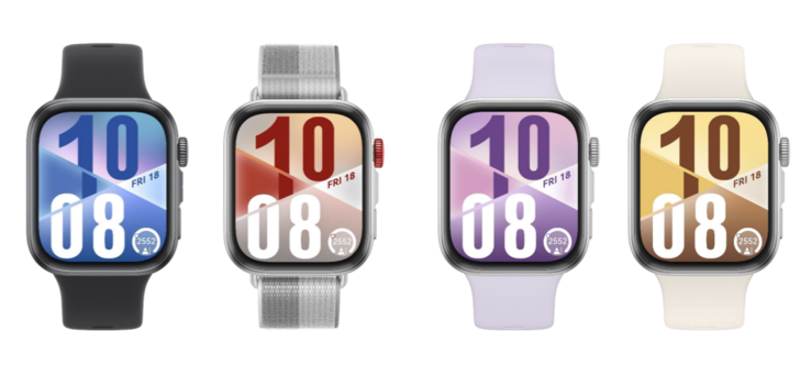 The Huawei Watch Fit 4 smartwatch is available in the four colorways shown above. (Image source: Huawei)