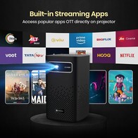 The projector comes with OTT apps pre-installed (Image source: Portronics)