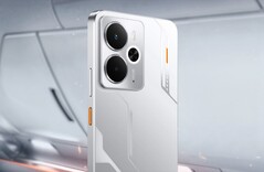 The Realme 14 5G features a mecha-inspired design with orange colour accents. (Image source: Realme)