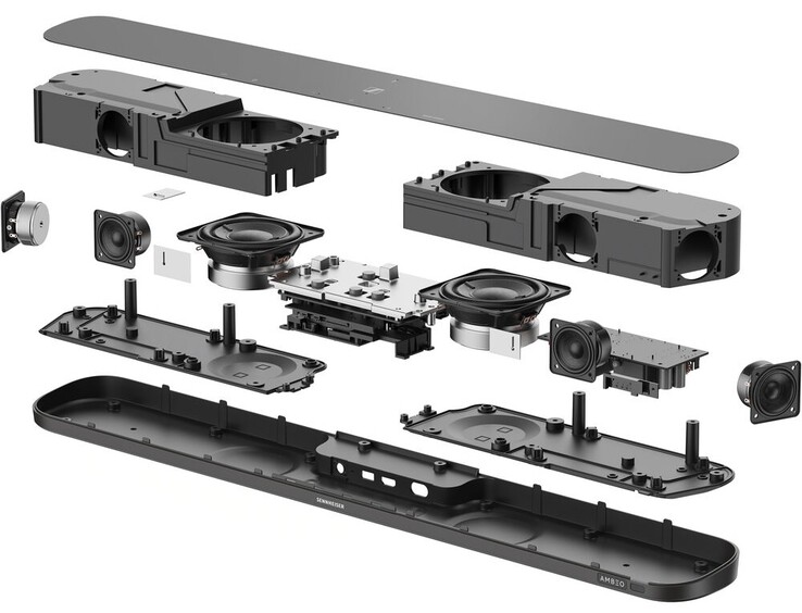 Despite two integrated woofers, the Ambeo soundbar sounds better with a dedicated subwoofer (Image source: Sennheiser)