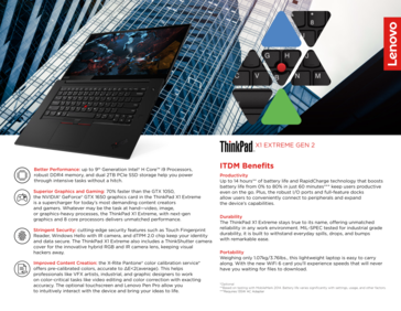 ThinkPad X1 Extreme Gen. 2 datasheet