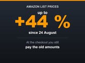 Graphic stating that Amazon raised list prices by up to 44 percent while checkout prices stayed the same