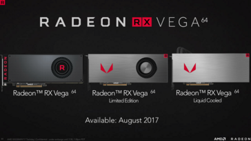 The Radeon RX Vega 64 will be available in three primary variants. (Source: AnandTech)