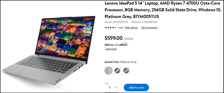 IdeaPad 5 14. (Image source: Walmart)