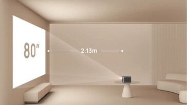 2.13 m throw distance for 80 inches (Image: Xgimi)
