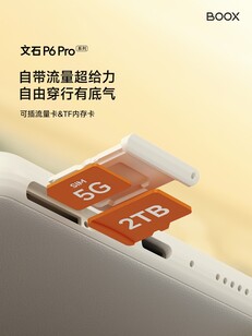 The Boox P6 Pro will have a hybrid SIM card slot that holds a physical SIM and a MicroSD card. (Image source: Boox)