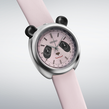 The Seiko Power Design Project Panda Chronograph in pink