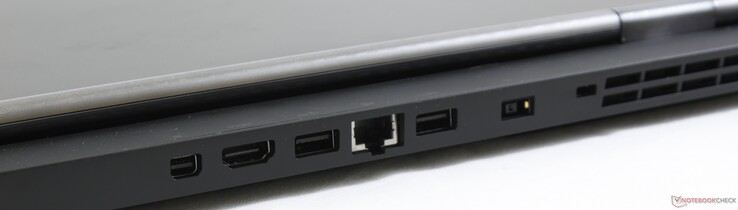 Rear: DisplayPort 1.4, HDMI 2.0, 2x USB 3.1 Gen. 1, Gigabit Ethernet, AC adapter, Kensington Lock