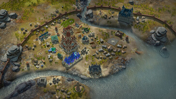 An image showing a city in Pathfinder: Kingmaker — Enhanced Plus Edition.