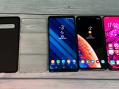 The two cases line up with a Samsung Galaxy Note 9, Samsung Galaxy S9+, and an Oppo Find X. (Source: YouTube/Ice universe)