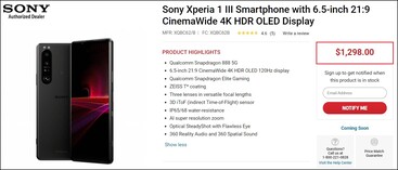 Sony Xperia 1 III price. (Image source: Focus)