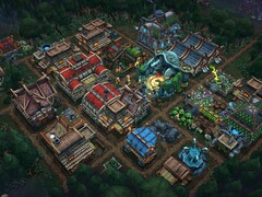 An image showing buildings in Against the Storm.