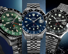 The Timex Deepwater Meridian 200 Automatic GMTs in black (TW2Y63900), blue (TW2Y64000) and green (TW2Y64100).