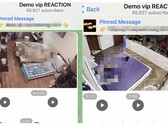 Screenshots of the Telegram group show camera footage from bedrooms for sale