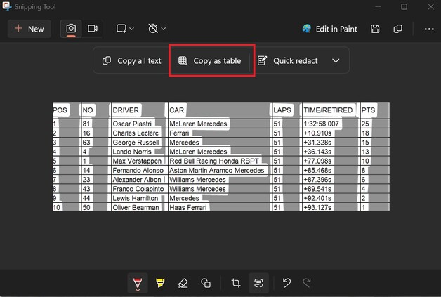 Snipping Tool - an experimental build (Image source: Windows Latest)