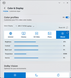 Color and Display settings