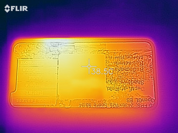 Heat-map of the front of the device under sustained load
