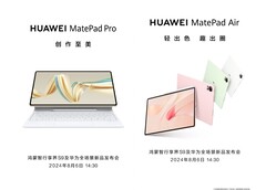 New information about the Huawei MatePad Air and MatePad Pro has emerged online (image source: Huawei)