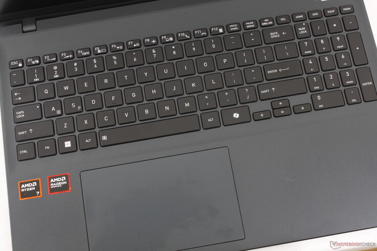 While the clickpad is decent in size (~13.4 x 8.3 cm), its feedback can feel spongy and unsatisfying