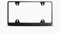 The new 'Powered by the sun' licence plate (image: Tesla)