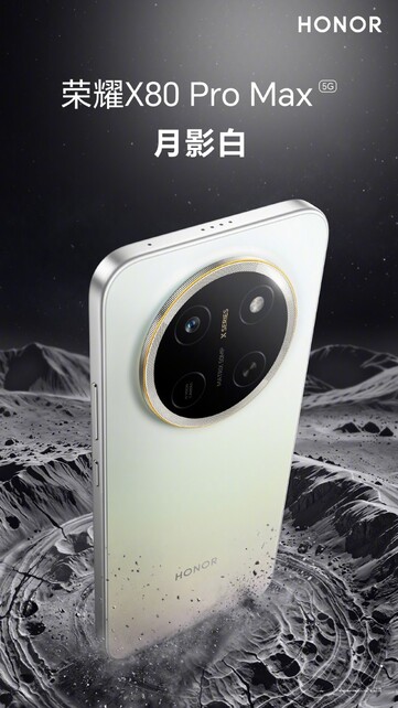 The Honor X80 Pro Max in Moonlight White.