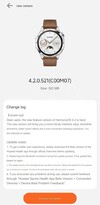 The change log for beta update 4.2.0.521(C00M07) for the Huawei Watch GT 4. (Image source: IT Home via Google Translate)