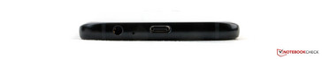Lower edge: audio jack, microphone, USB