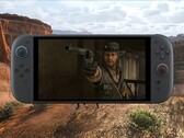 Red Dead Redemption Switch 2 upgrade running on handheld (Image source: Rockstar Games, Nintendo with edits)