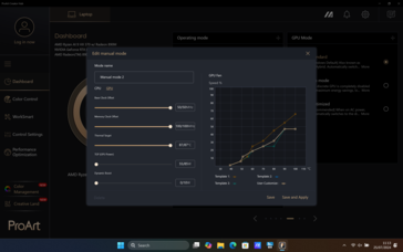 Manual mode GPU settings