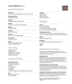 Lenovo ThinkPad X13 (AMD) specifications