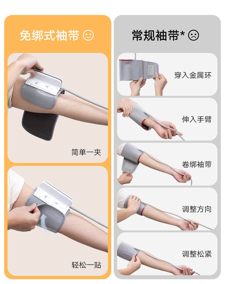 The Xiaomi Mijia Intelligent Electronic Blood Pressure Monitor has a clip-on cuff. (Image source: Xiaomi)