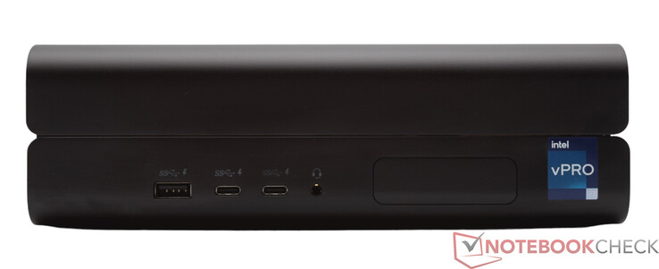 Left side: 1x USB-A 10 Gbps (the charging port supports up to 5 V/2.1 A), 2x USB-C 20 Gbps (the charging port supports up to 5 V/3 A)