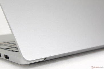 Bright silver matte surface detracts fingerprints well
