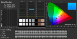 The Prestige 14's display has a very low delta E for accurate color reproduction.