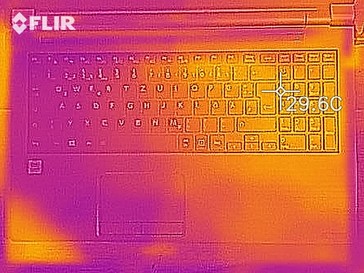 Heatmap of the top of the device at idle