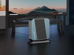 High-end mini PC with carbon fiber chassis and liquid metal cooling. (Image Source: Minisforum)