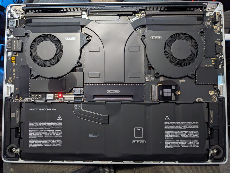 The Surface Laptop Ultra has a modular bottom panel, but snap-on aluminium covers prevent accessing most components.