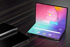 A render of what a Samsung Galaxy Tab Fold would look like. (Source: Letsgodigital)