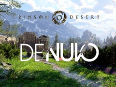 Banner for Crimson Desert with Denuvo logo is shown