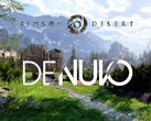 Banner for Crimson Desert with Denuvo logo is shown