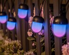 Govee Outdoor Chromatic String Lights hanging on railing