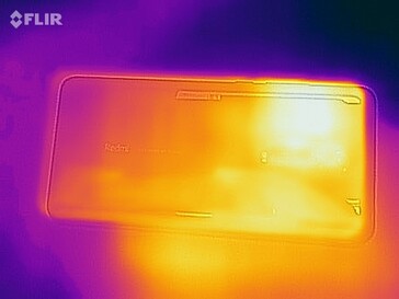 Heat map of the front of the device under load