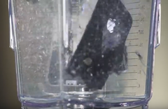 iPhone in a blender - battery not included. (Source: YouTube/University of Plymouth)