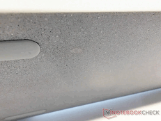 The prototype Keychron K2 HE Concrete had a blemish on the bottom. (Image source: Notebookcheck/Stephen Pereyra)